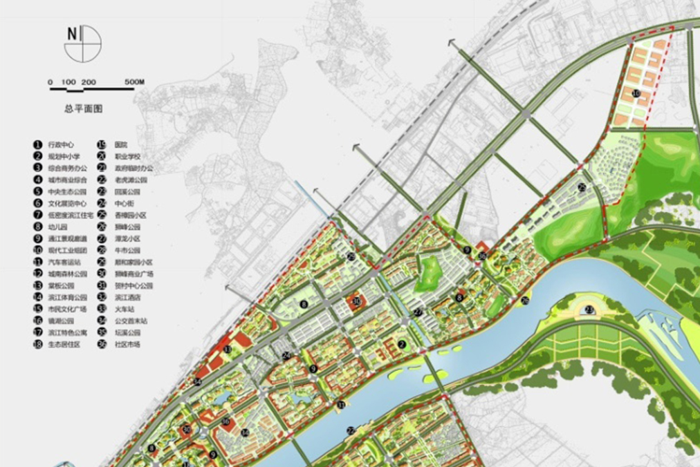 浙江省江山市贺村镇产业新城-产业园/新城规划-上海恺合建筑规划设计